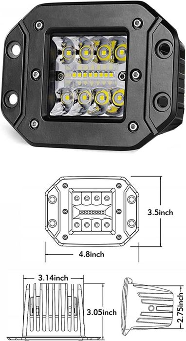 Set 2 Proiectoare LED Off-Road/Moto 40W - Spot Beam, Impermeabile IP67