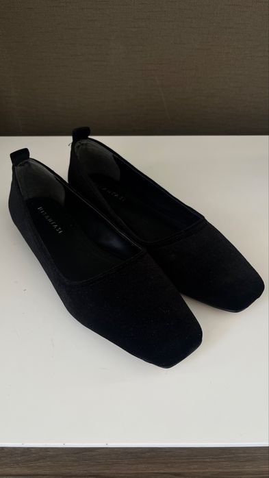 Балетки черные бархатные