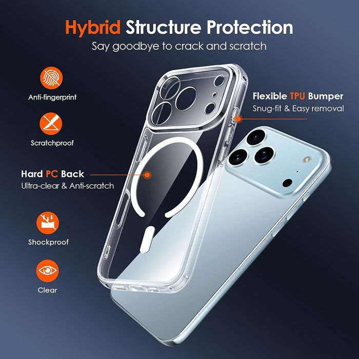 iPhone 17,16 всички модели MagSafe case,калъф със защита за камерите