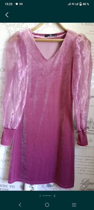 Мини велюровое платье