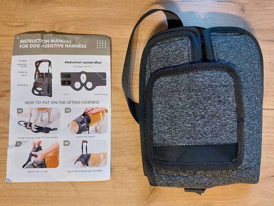 Регулируем опорен колан за повдигане на кучета за задни крака, XL