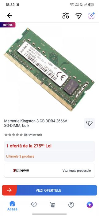 8 GB RAM DDR4 Kingston