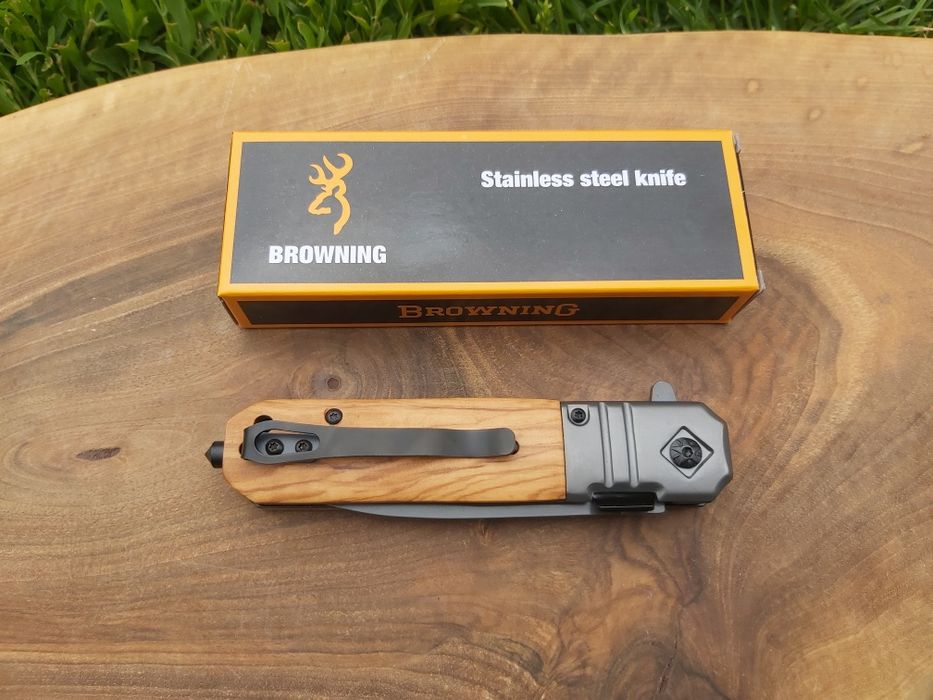 Сгъваем джобен нож Browning с дървена дръжка DA343