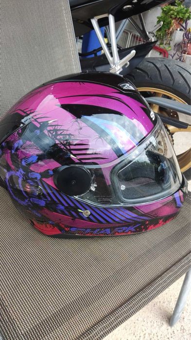 Каска за мотор Shark D-Skwal 2 Atraxx черно/лилаво размер XS