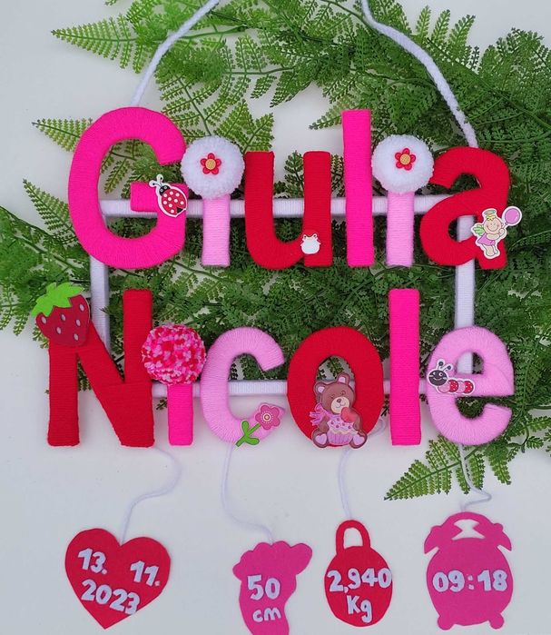 Nume colorate handmade