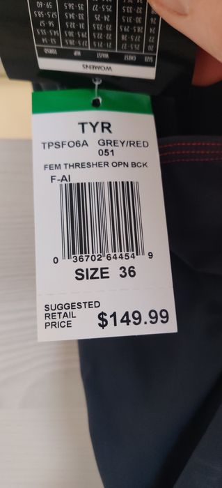 NOU! Costum tehnic înot femei TYR Thresher Open Back mărime 36