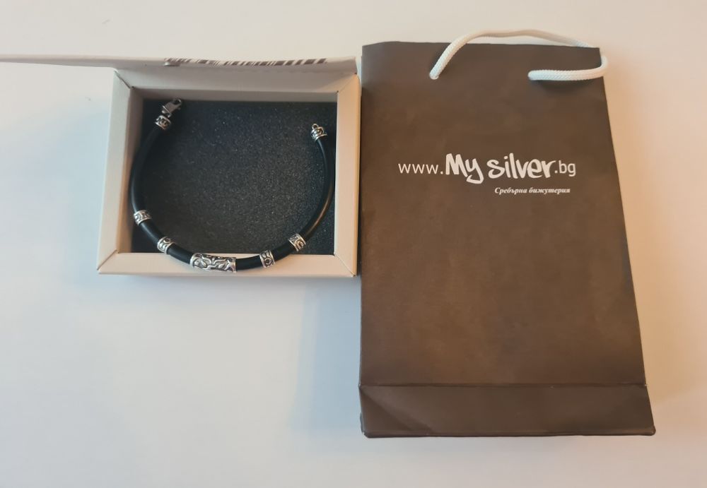 Стилна мъжка гривна със сребро My silver