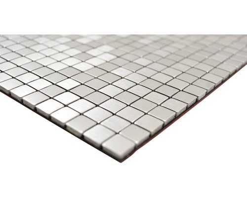 Mozaic aluminiu autoadeziv Quadrat Alu SAM 4AL5S argintiu mat periat 29x29 cm