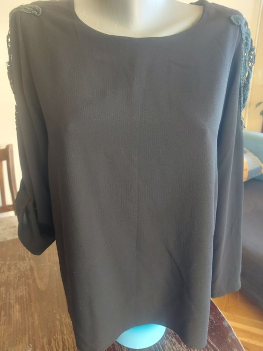 Риза размер XXL черна дантелен гръб