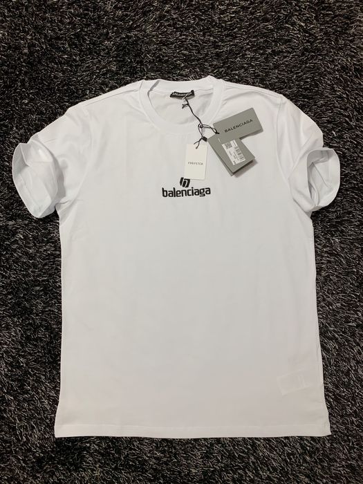 Tricou Balenciaga embroidered alb