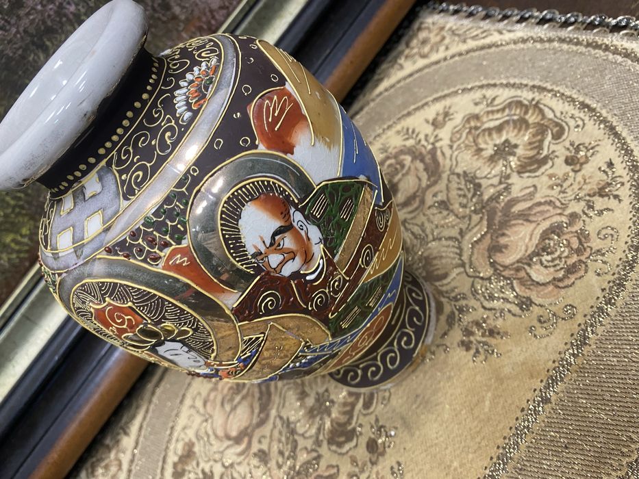 Японска порцеланова ваза Satsuma стил маркировка Япония 1950-1960