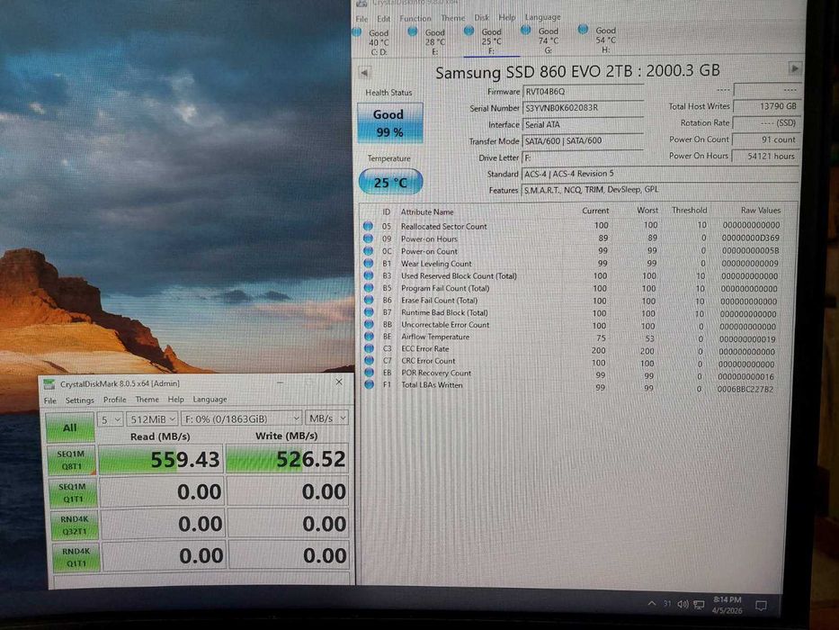 2TB SSD - Samsung 870 QVO, Samsung 860 EVO