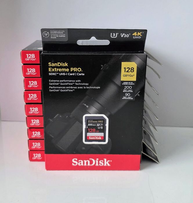 Card memorie SANDISK Extreme Pro, SDXC 128GB, 200MB/s, clasa 10, V30