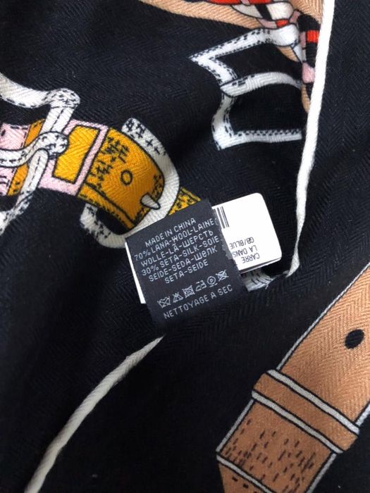 Дамски шал Hermes черен