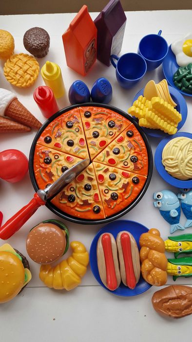 Детски кухненски комплект – храна и прибори, ~80 части