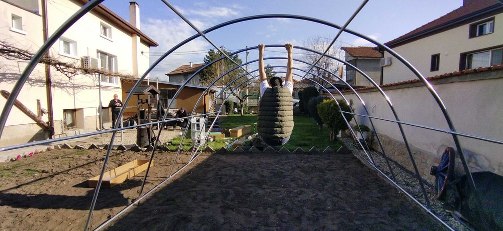 Висока оранжерия парник 4x4 m - дебели тръби 32х1,1 мм