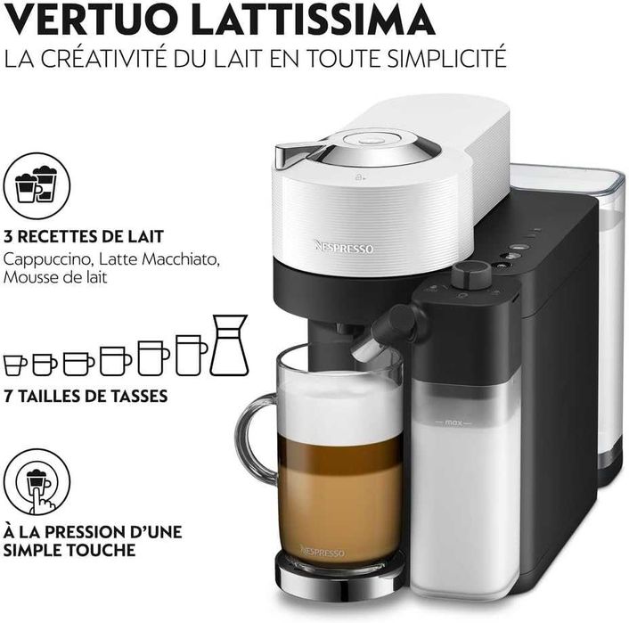 Кафемашина с капсули Delonghi Nespresso Vertuo Lattissima ENV300.W
