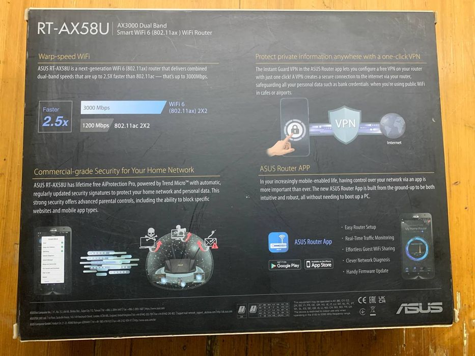 Роутер ASUS AX3000 RT-AX58U