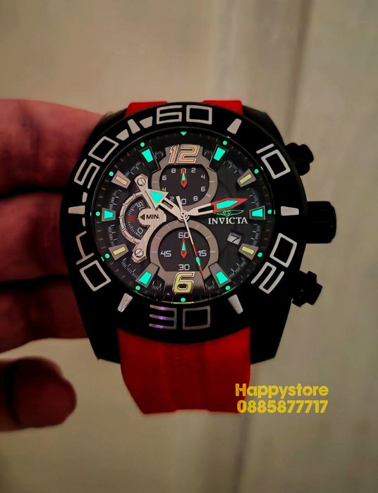 INVICTA Pro Diver Red black dial 50 mm, Инвикта нов ръчен часовник