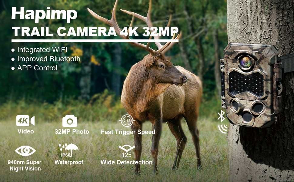 Ловна камера Wifi Hapimp PH810W- 4K 48MP с 32 GB карта подарък