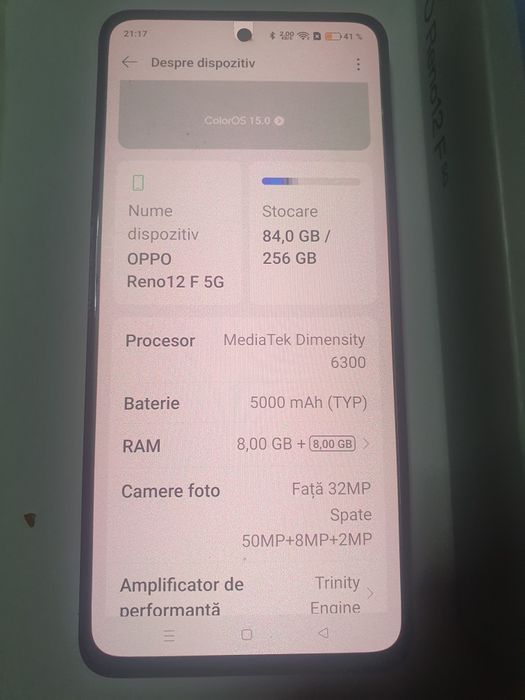 Oppo Reno 12 f-256 gb-8 gb ram