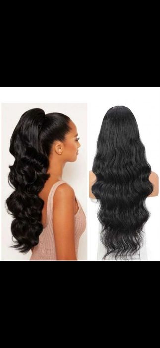 Coada de par ondulat 70 cm si afro lejer 40 cm