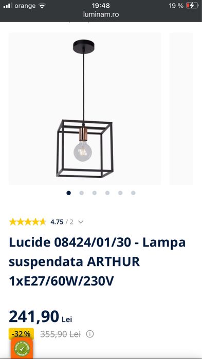 Candelabru cu cadru metalic negru