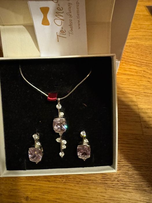 Set cercei și lănțic argint "Tie-me-up"