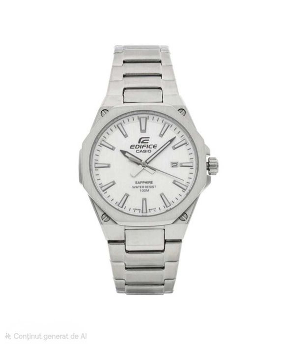 Ceas Barbati, unisex CASIO Edifice Saphire Original, EFR s108d-7av silver - white , NOU, Garantie 2 ani