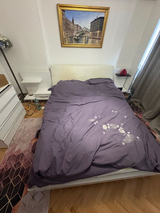 Set dormitor: Pat 160x200 + 2 noptiere + comoda