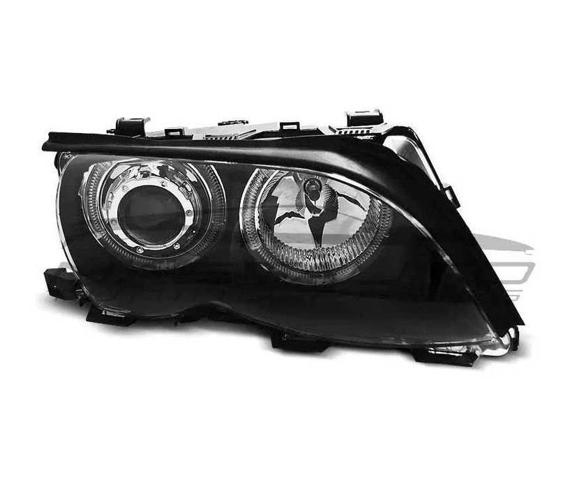 Фарове с ангелски очи LED Черни за BMW E46 09.01-03.05