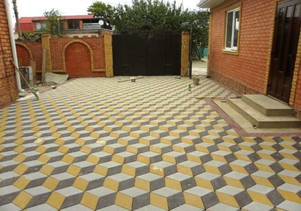 Укладка брусчатки асфальта