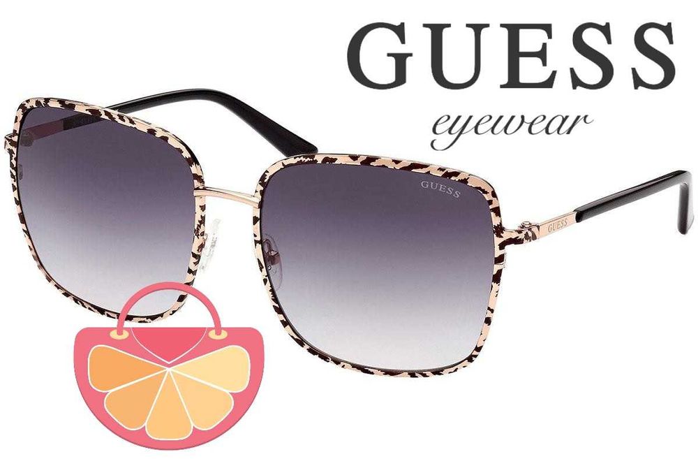 GUESS – Дамски метани слънчеви очила "ROSE GOLD LEOPARD" нови с кутия