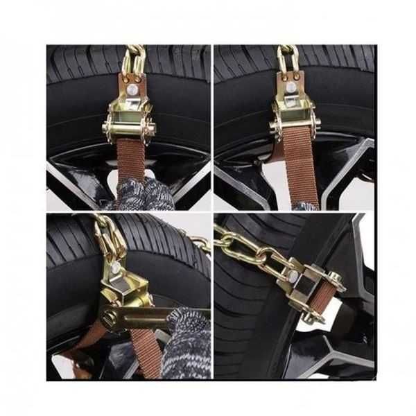 Комплект вериги за сняг Automat, Метални с текстилни колани, 10бр