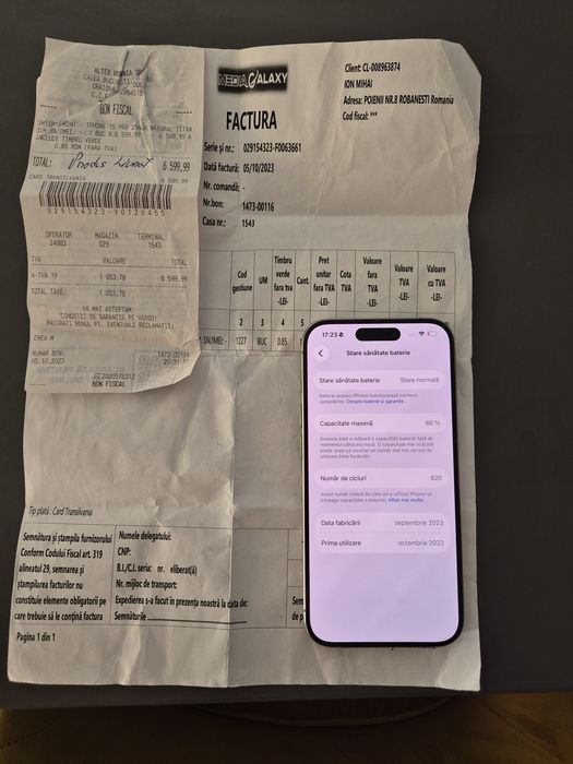 IPhone 15 Pro impecabil