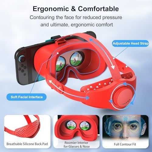 Нови VR очила за Switch 2 (2025) HD регулируеми лещи + ремък за игри