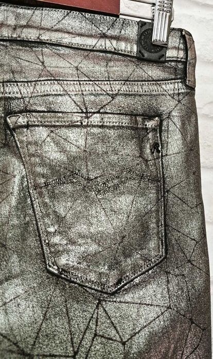 REPLAY Joi Metallic Silver Jeans Skinny Slim fit Дамски дънки W30 L32