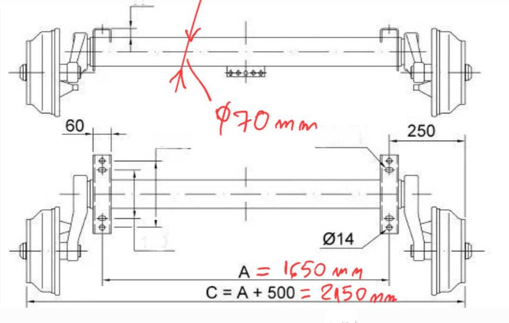 Knott DB13M , punte cu franare in stare foarte buna, import Germania