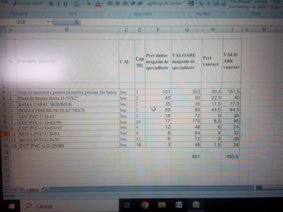 Materiale instalații piscina