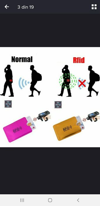 Folie protectie card bancar contactless wireless RFID, NFC