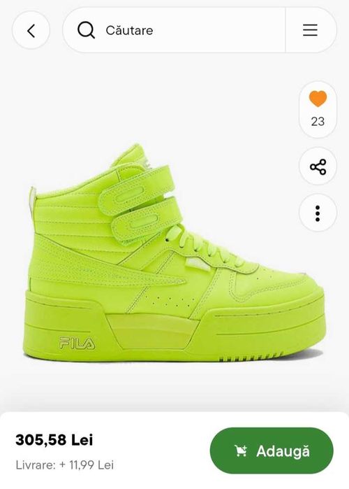 Ghete Fila Verde Green Neon Glezna