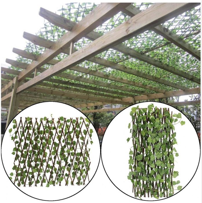 Gard viu decorativ extensibil artificial de iedera rezistent UV