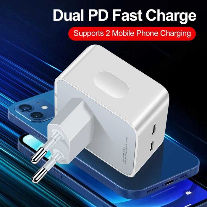 Set Incarcator Fast Charge 50W Dual Charger Pentru IPhone - NOU!
