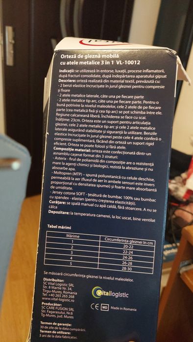 Orteza Avita cu tije metalice mărimea 1