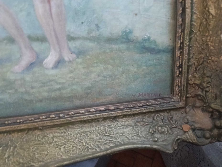 Tablou ulei pe pânză 80x60 cm - scenă mitologică – ramă aurie