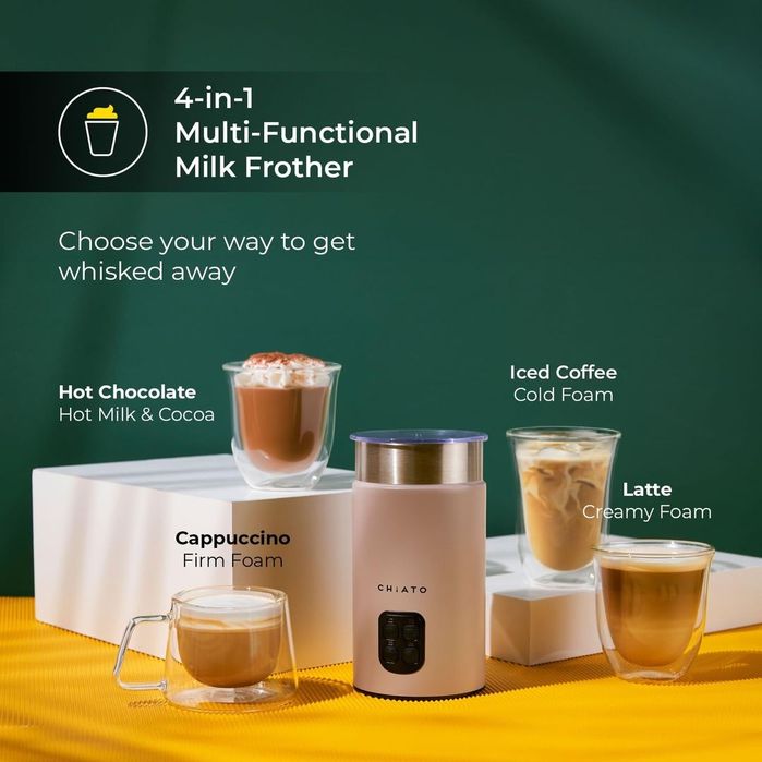 Spumator Lapte CHiATO 4 in 1 Electric pentru Latte Matcha