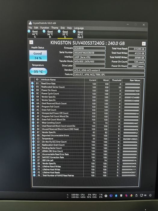 SSD SATA Kingston 240 GB