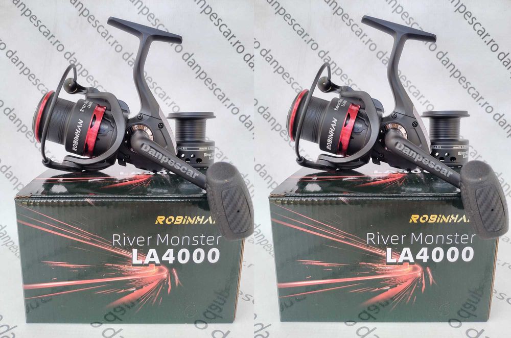 SET 2 Mulinete Feeder ROBINHAN RIVER MONSTER LA4000 tambur Long Cast