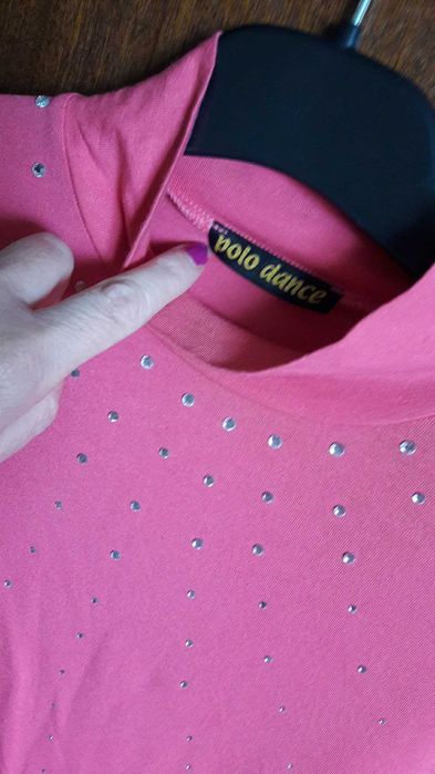 Дамско памучно поло с камъчета