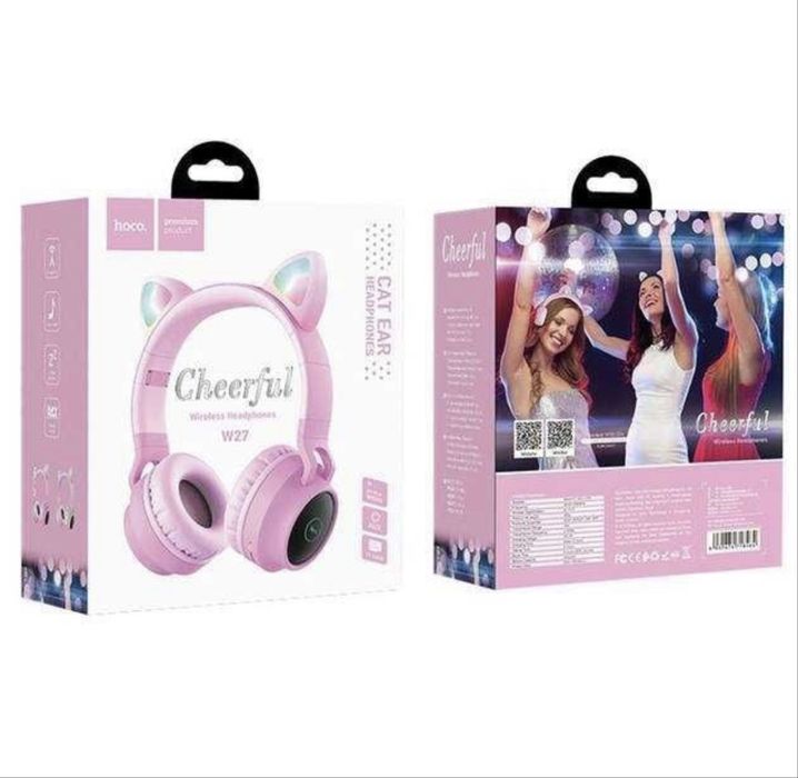 Беспроводные Наушники с ушками оригин cat ear Bluetooth Доставка есть!